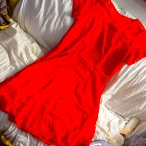Red lace dress